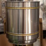 planter stainless steel with golden strips