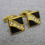 Cufflink  Golden Black White Jewl CFLEO108