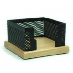Memo Holder Steel Mesh with Wood Base WW-04