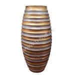 VASE Fiberglass Circular Convex Metallic Gold and Silver
