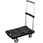 Industrial Loading Trolley, Flatbed Trolley, Hand Trolley with Foldable Wheels