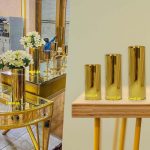 golden table vase