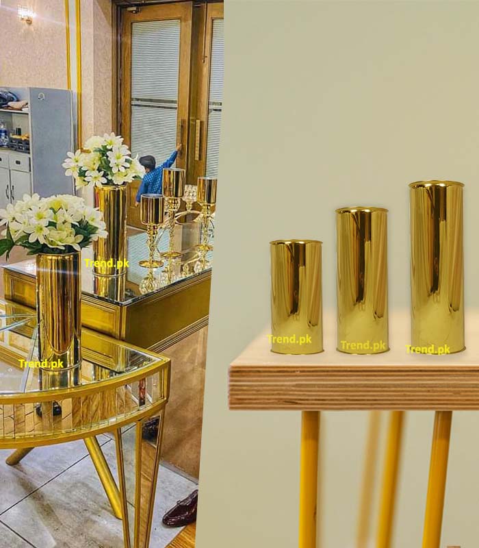 golden table vase