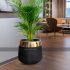 fiberglass-planter-black-with-golden-neck-and-plant