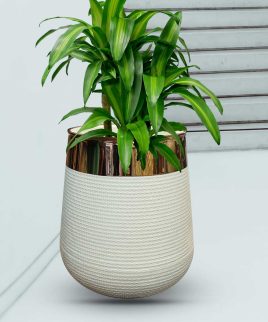 fiberglass floor vase with golden neck