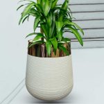fiberglass floor vase with golden neck