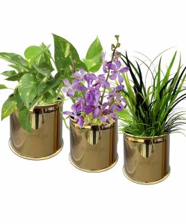 golden table flower pot