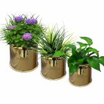 golden flower pots